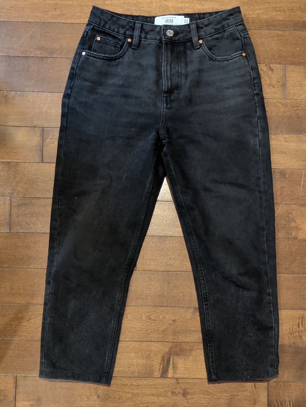 refuge Black Cropped Mom Jeans - High-Rise Ankle